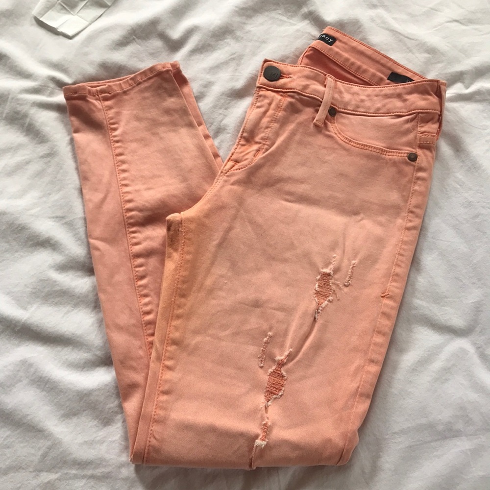 Denimocracy Los Angeles Orange distressed skinny